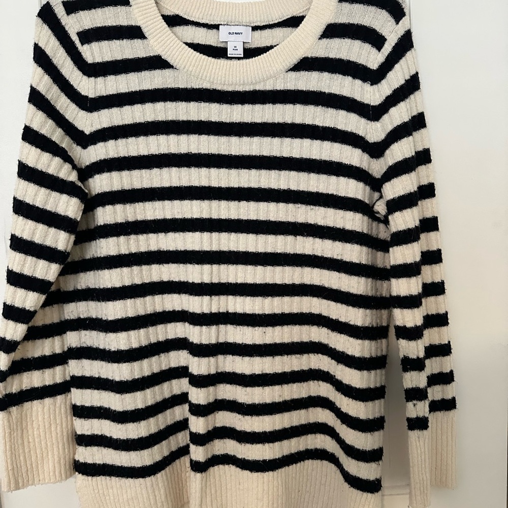 Striped Black and Cream Sweater